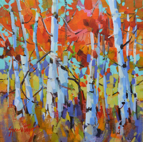 Jennifer Sparacino - Autumn Dance - Acrylic on gallery wrap canvas, sides painted black