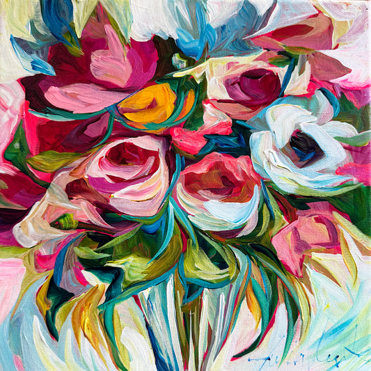 Julia Veenstra - Bouquet Of Colour - Acrylic On Canvas
