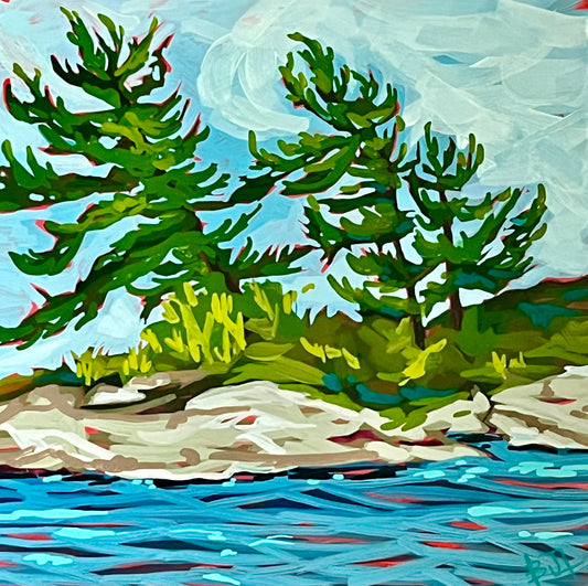 Barbara-Jean Lovell - Lean In - Acrylic on gallery depth cradled birch