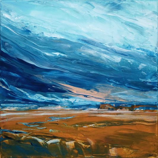Pam Ferworn - Storm Across the Dunes - Acrylic on canvas (framed)