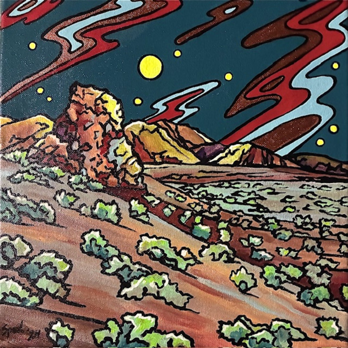 Calico Mountains at Night by Alyssa Cumpton