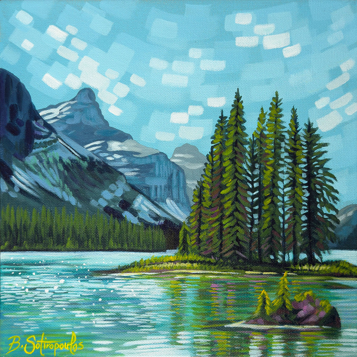 Stillness At Maligne Lake by Barb Sotiropoulos