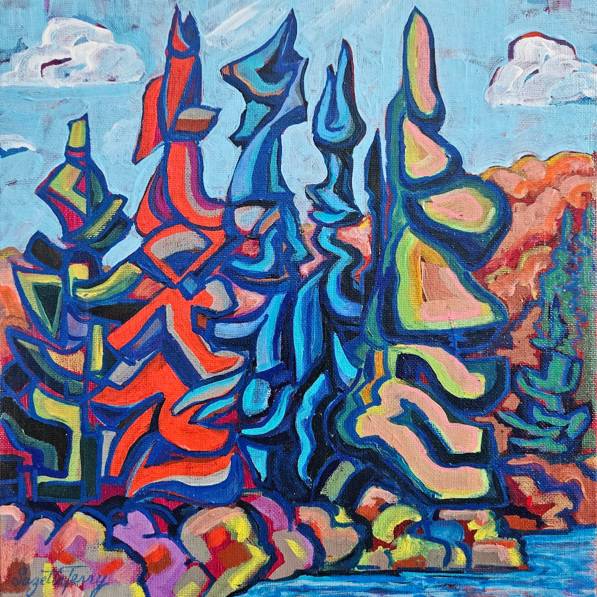 Crowded Shoreline by Suzette Terry