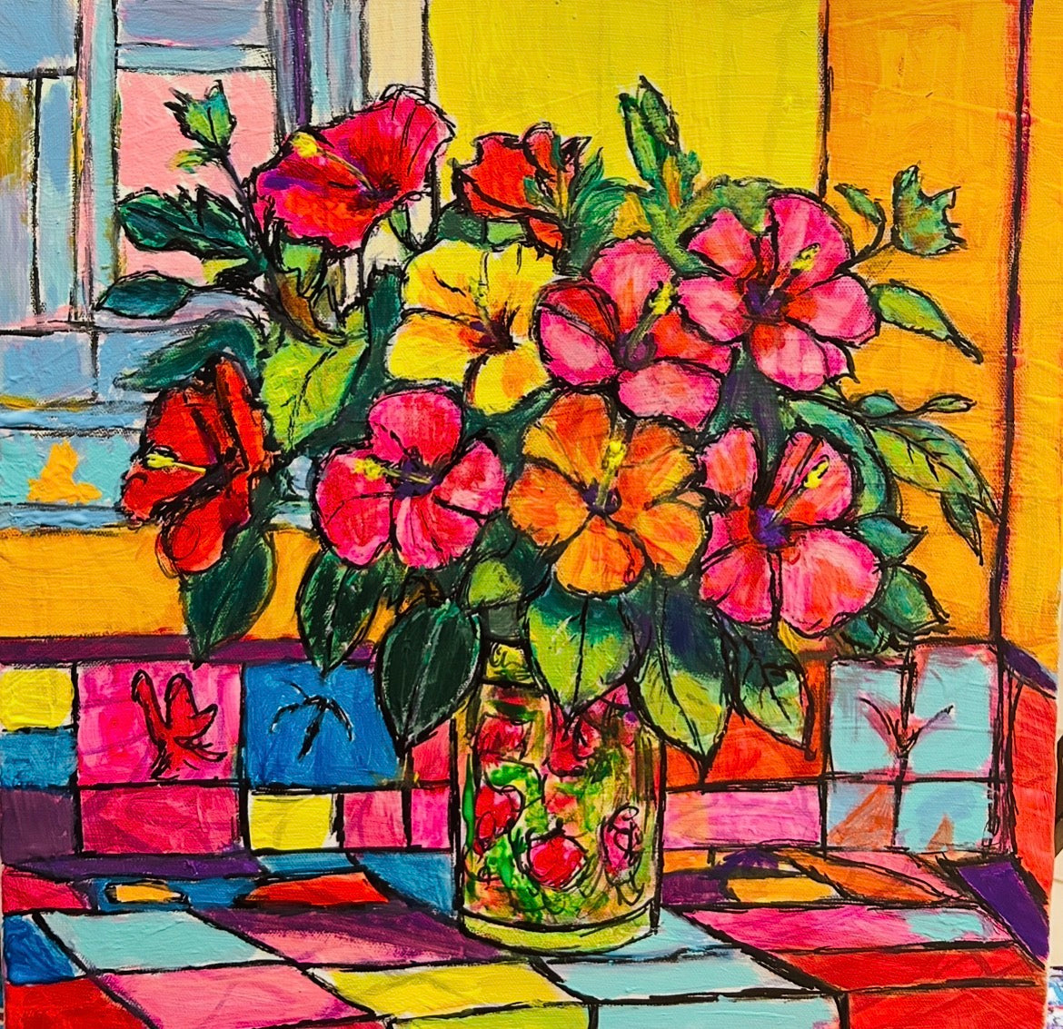 Colored hibiscus by Frankie Duru