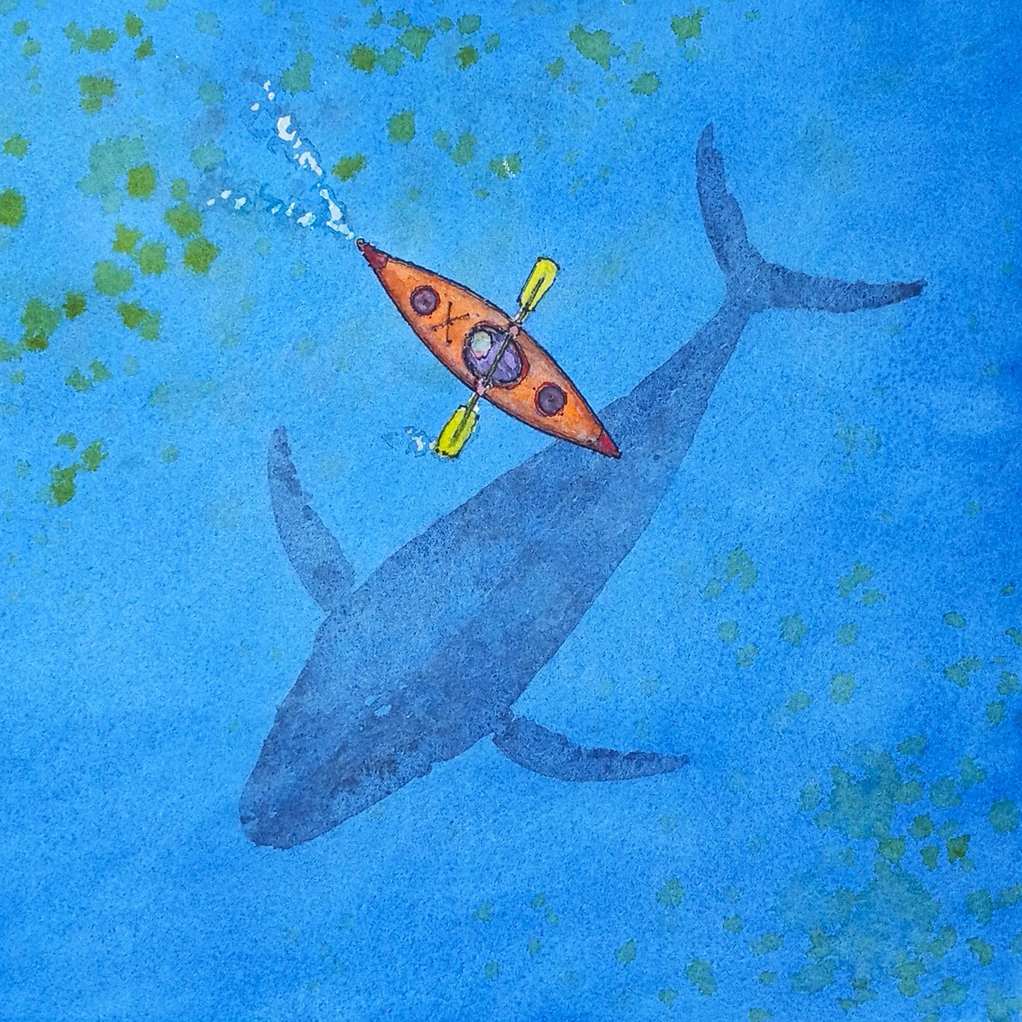 Peter Gamble - Kayak Two - watercolour & ink on archival cotton paper panel