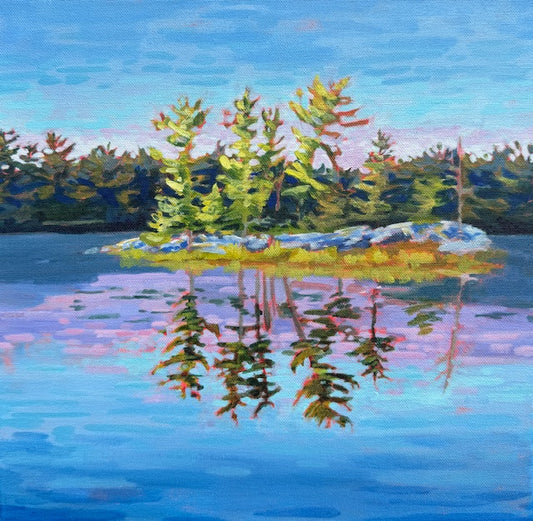 Serena West - Breathe Into Stillness - Acrylic on 1.5" Depth Canvas - painting continues around edges