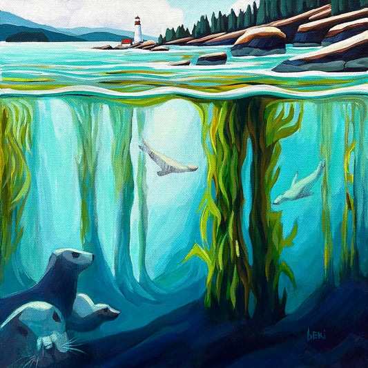 Becky Luth - Light Bathing - 12x12” acrylic on deep canvas