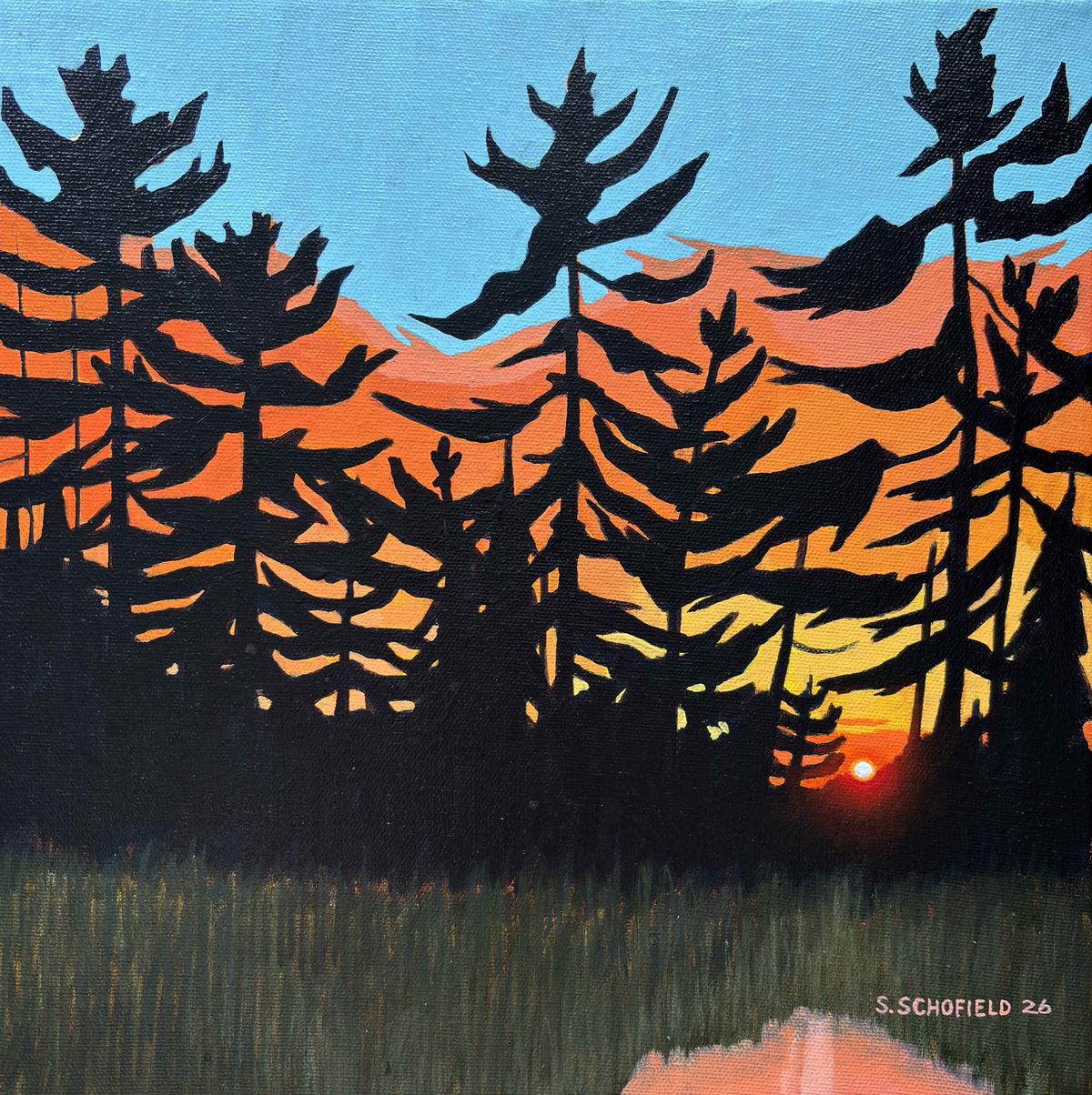 The Sun Set Fire to the Sky I by Steph Schofield